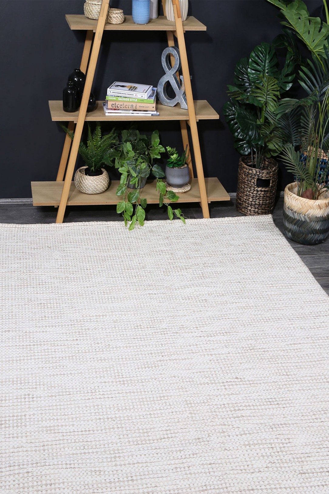 Beige Skandi Reversible Wool Rug