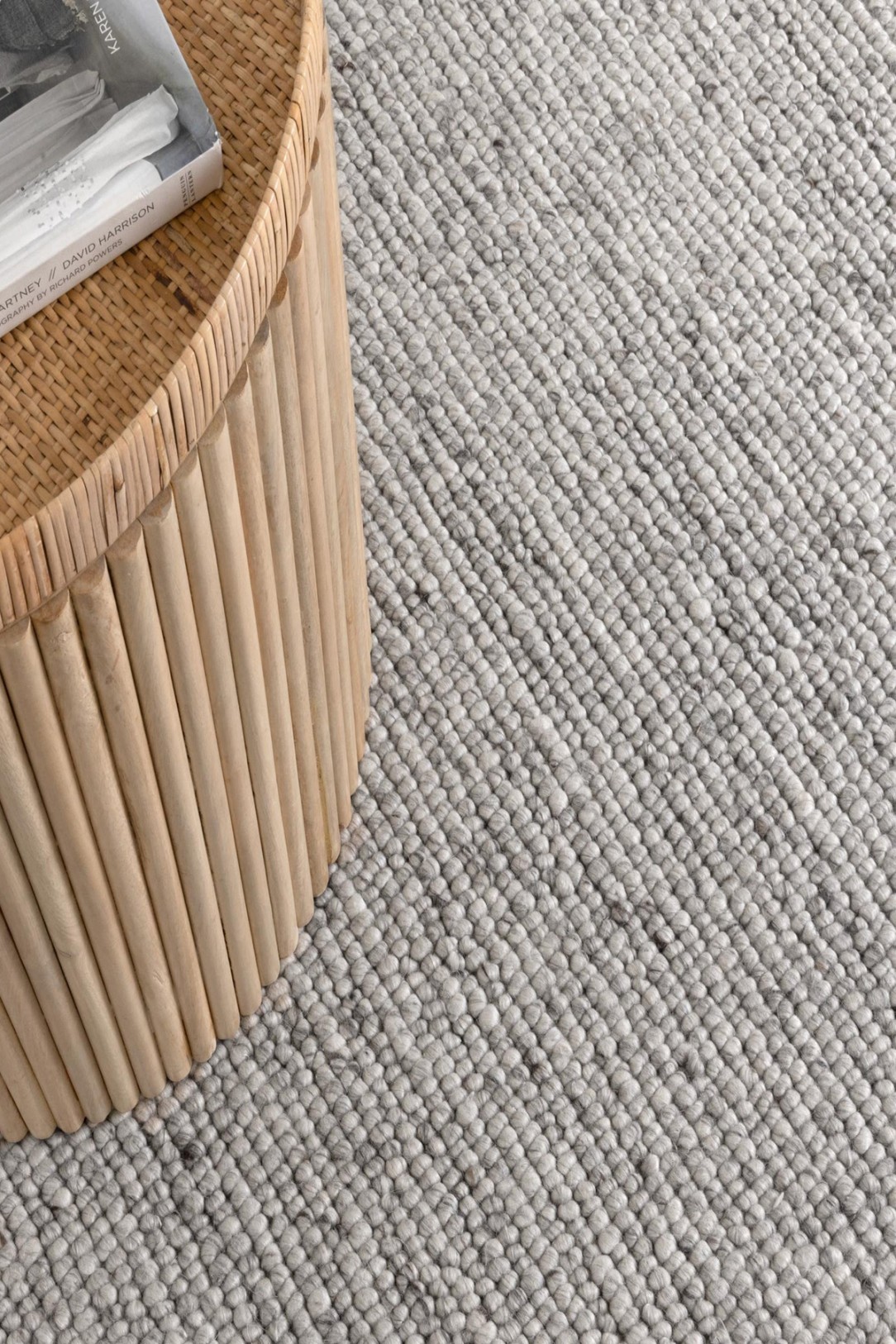 Sierra Luxe Wool Texture Grey Rug