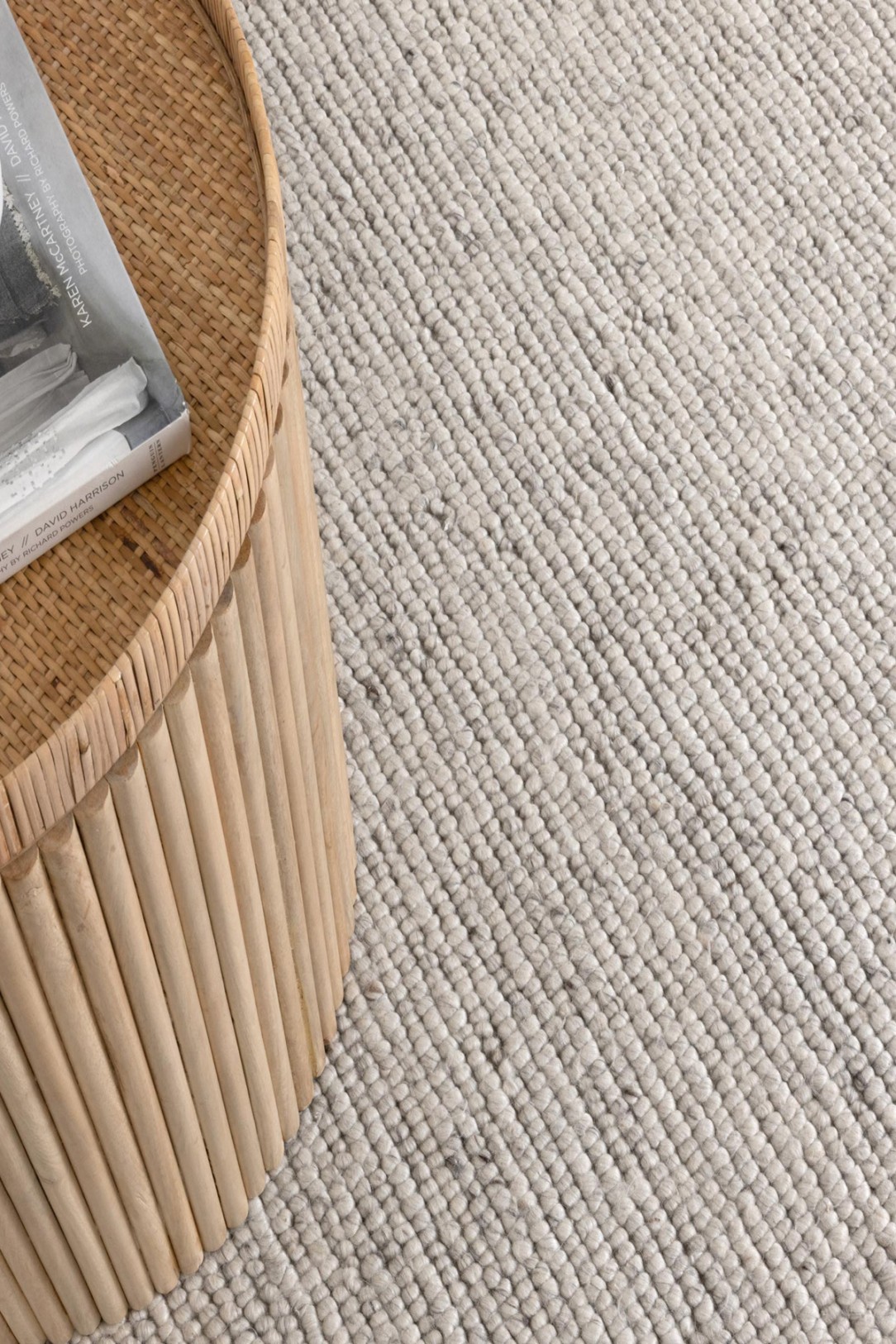 Sierra Luxe Wool Texture Ivory Rug