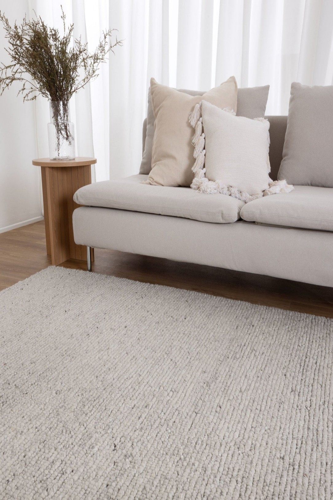 Sierra Luxe Wool Texture Ivory Rug