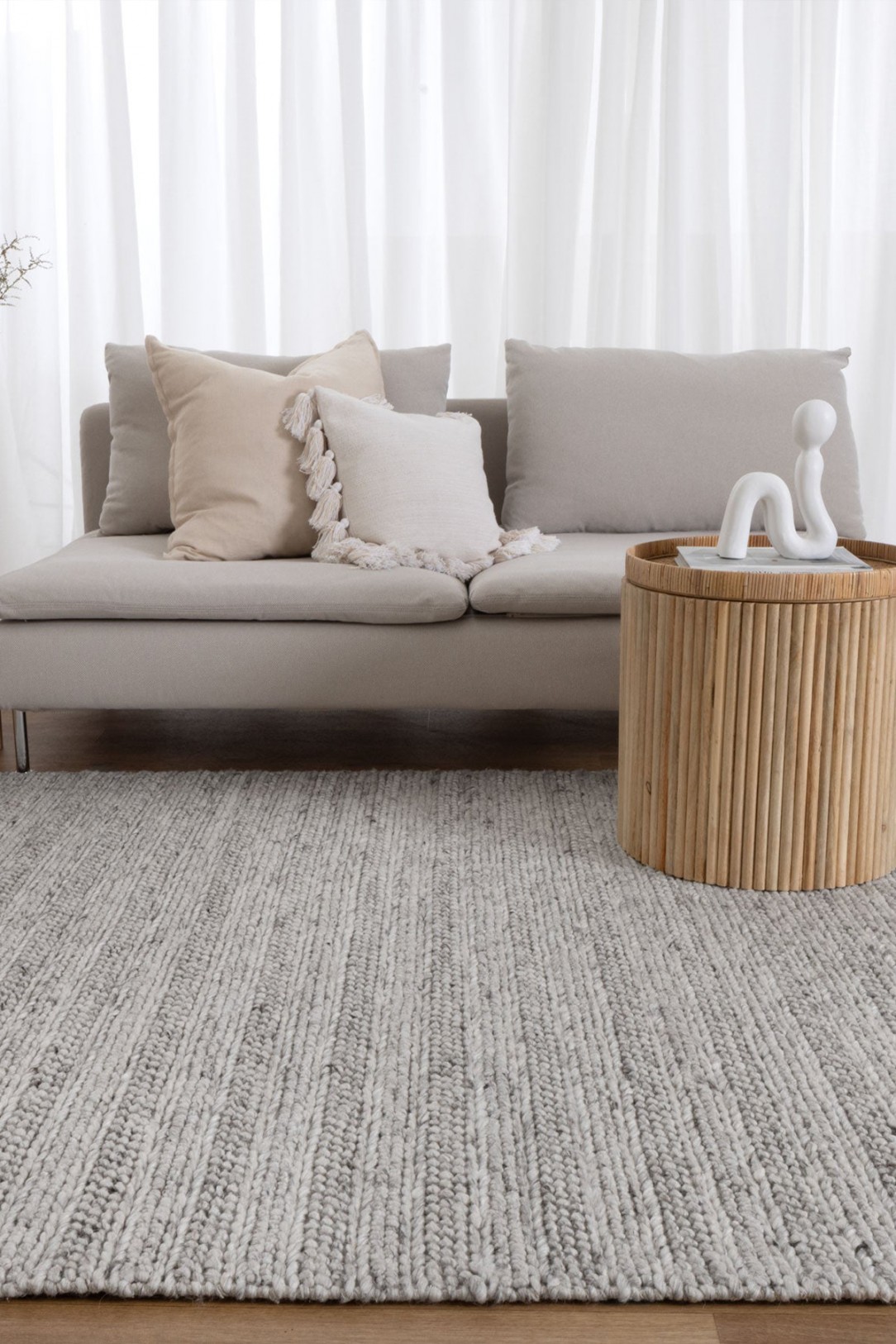 Sierra Grey Wool Texture Rug