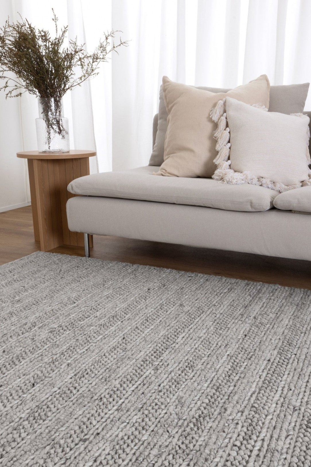 Sierra Grey Wool Texture Rug