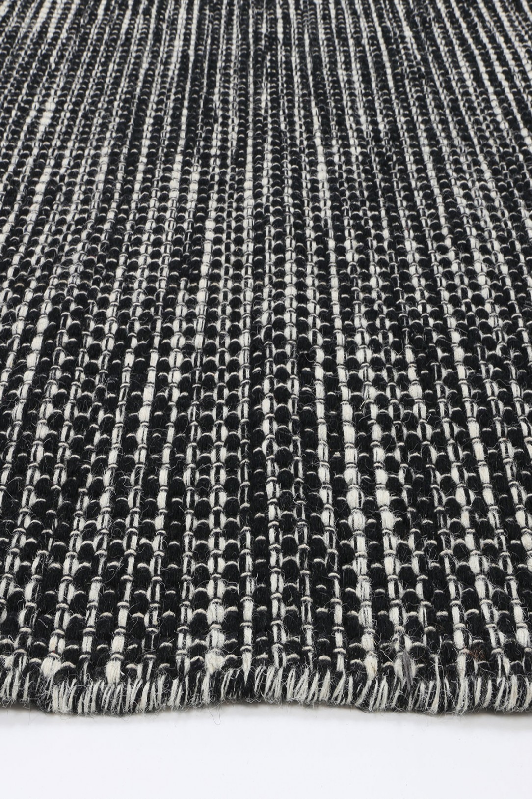 Scandi Black White Reversible Wool Rug