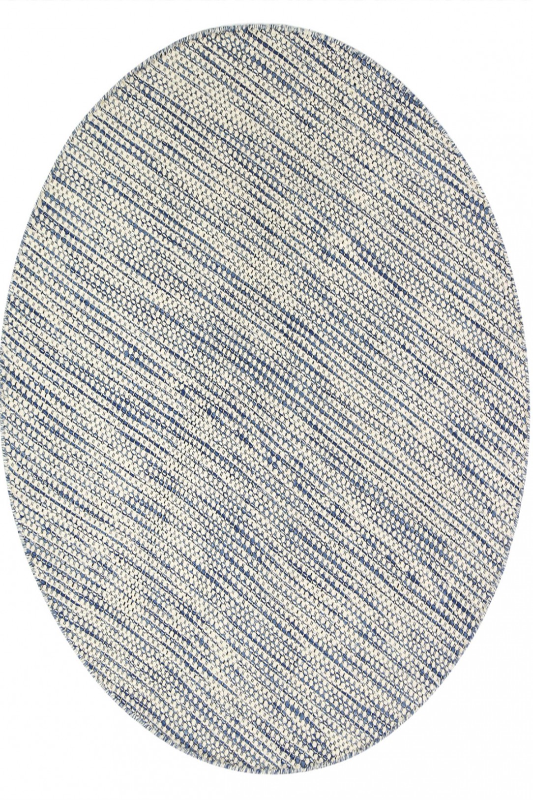 Scandi Blue Round Reversible Wool Rug