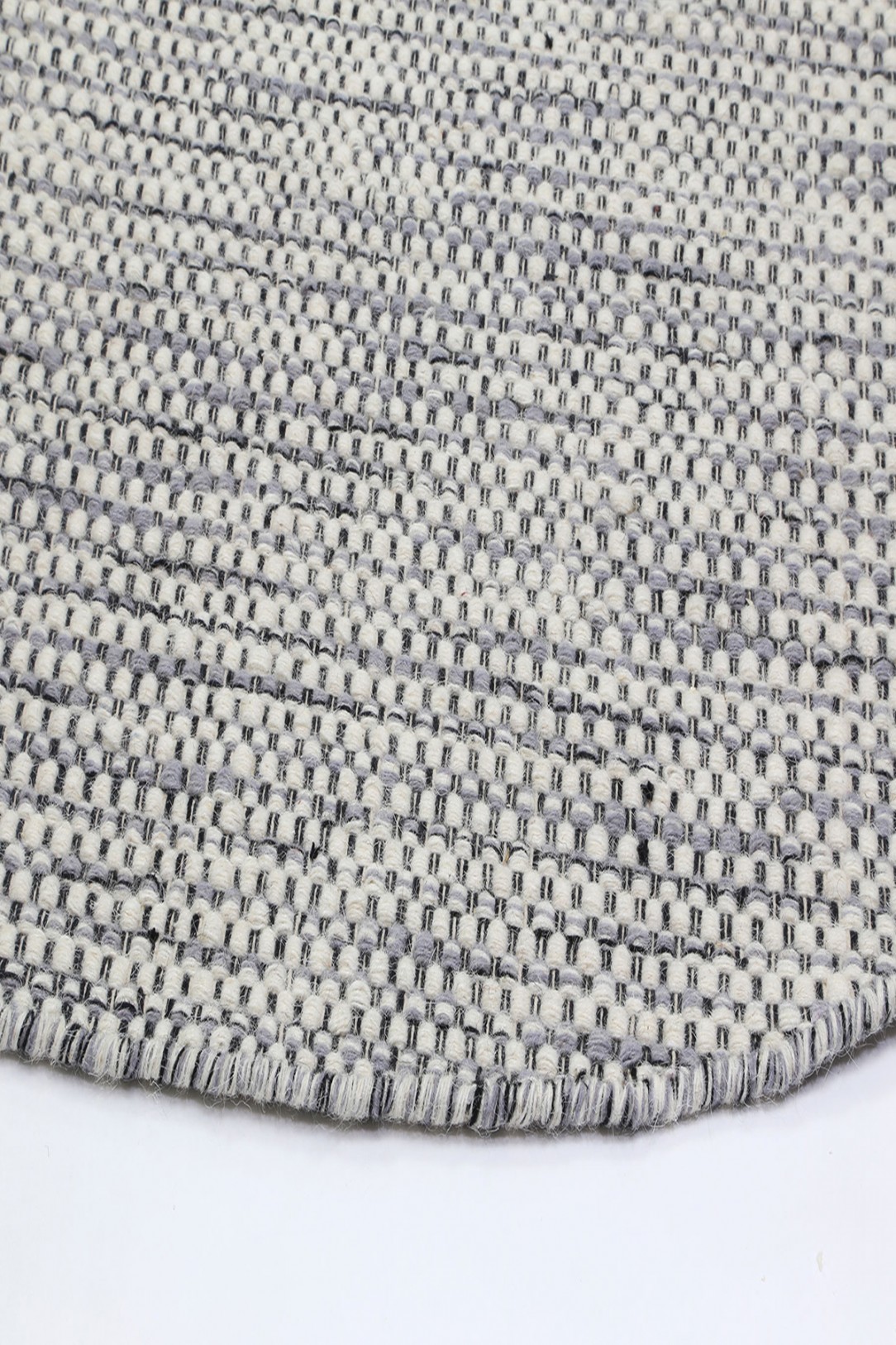 Scandi Grey Round Reversible Wool Rug