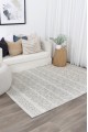 Torquay Chevron light Grey Wool Rug