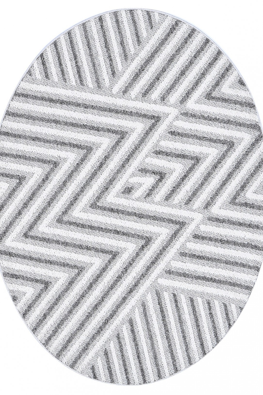 Courtyard Zigzag Grey Round