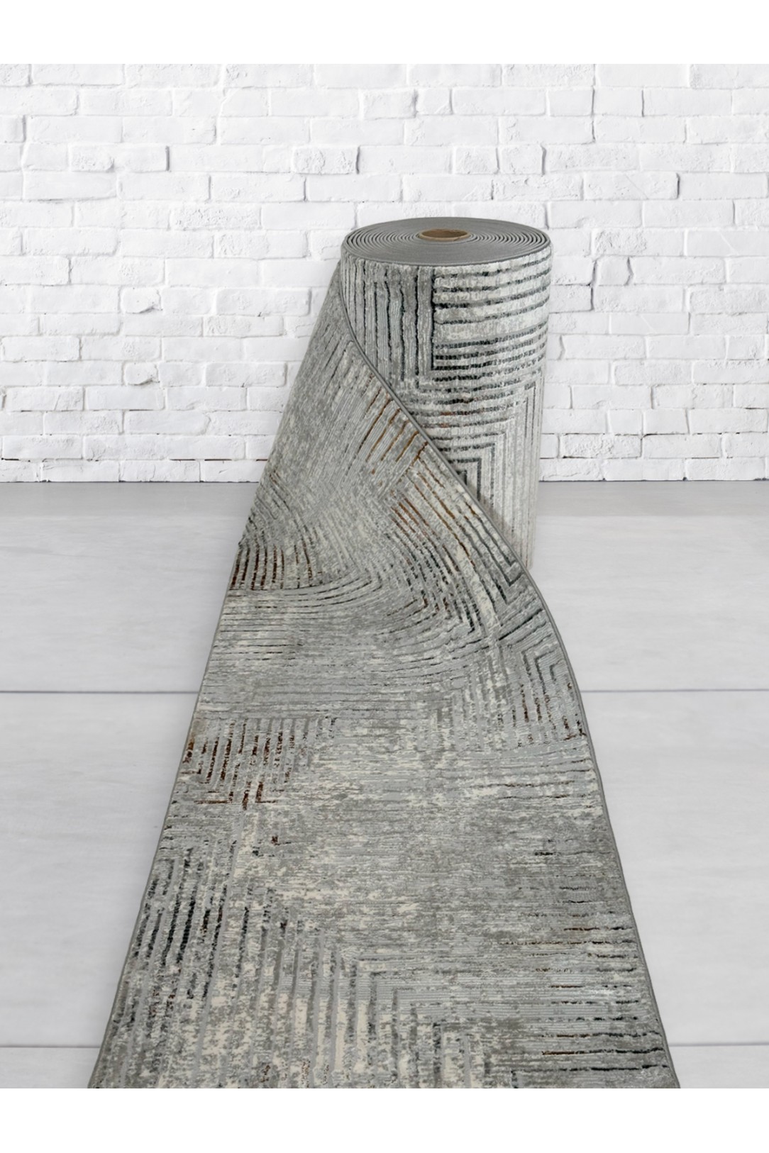 Alisa Hallway Rust silver Runner 80cm Wide