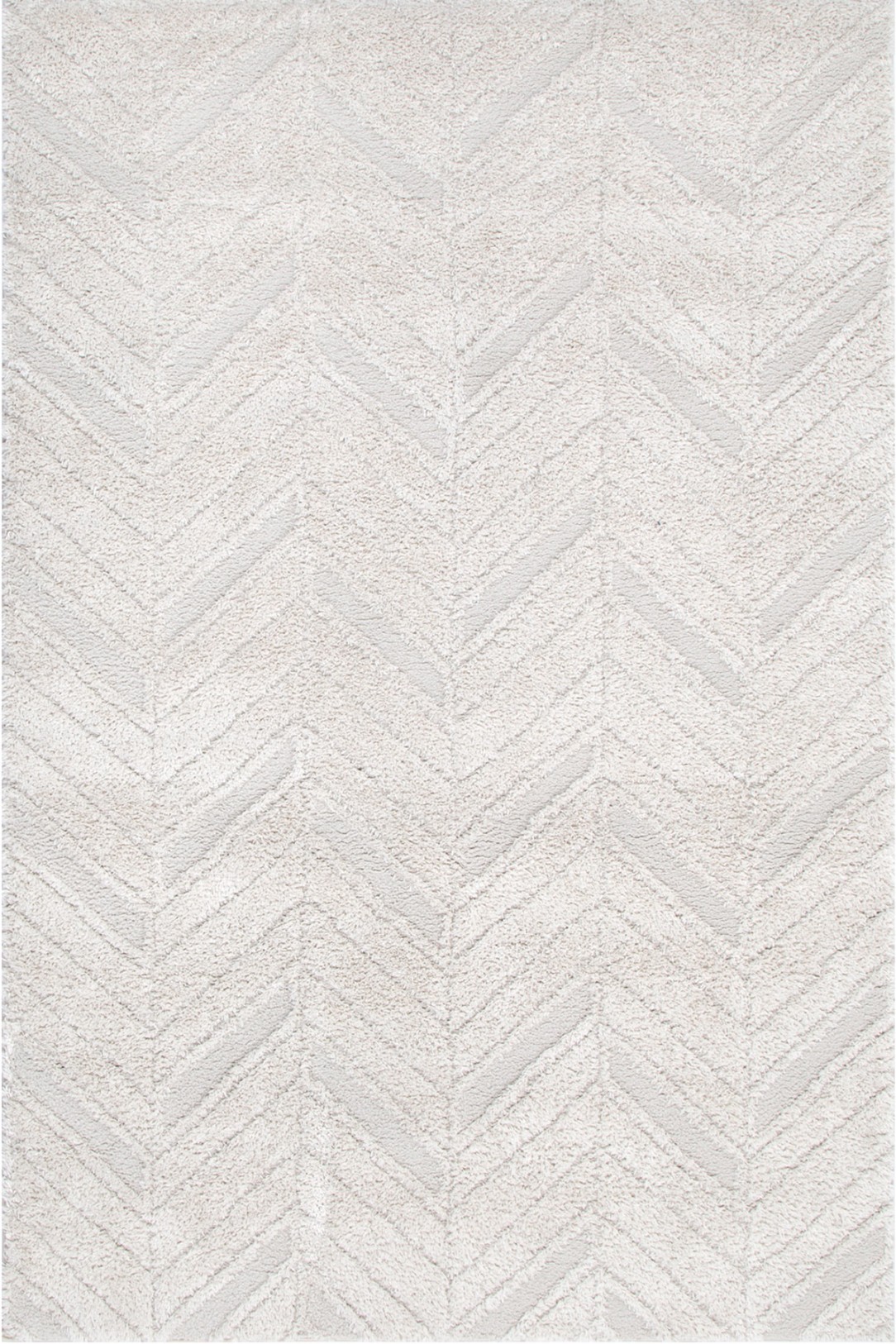 Belmont Chevron Beige Shaggy Rug