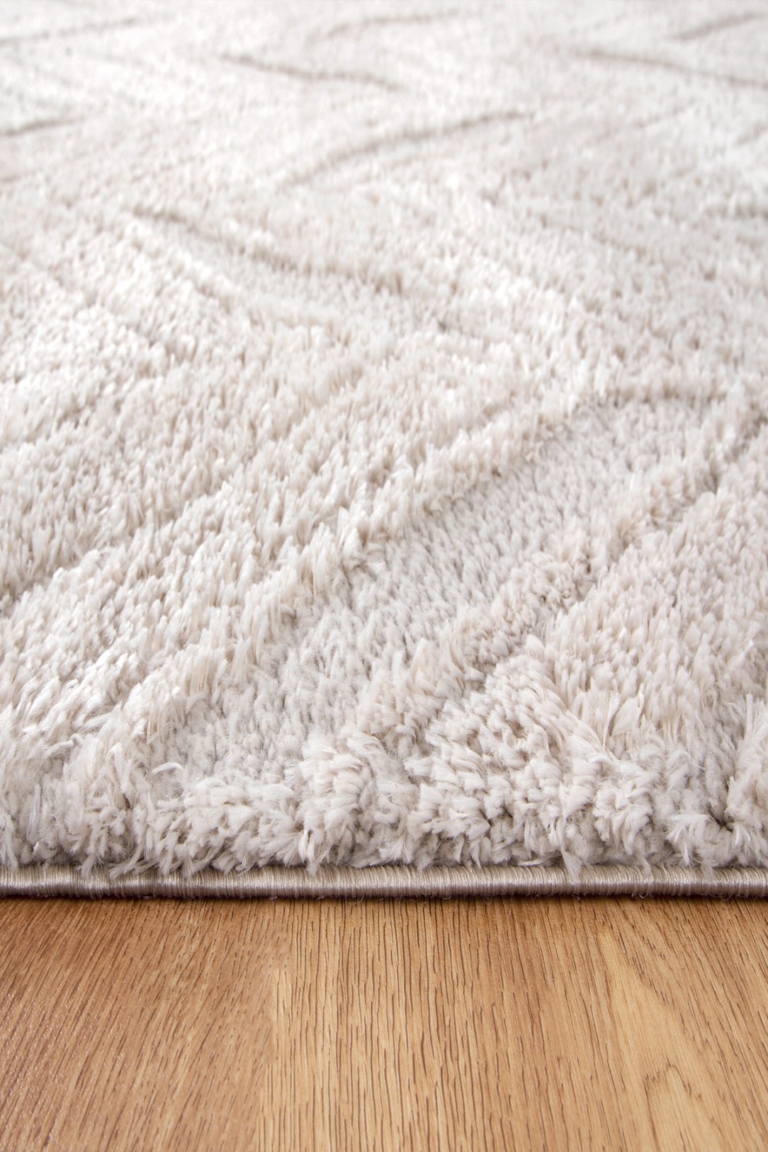 Belmont Chevron Beige Shaggy Rug