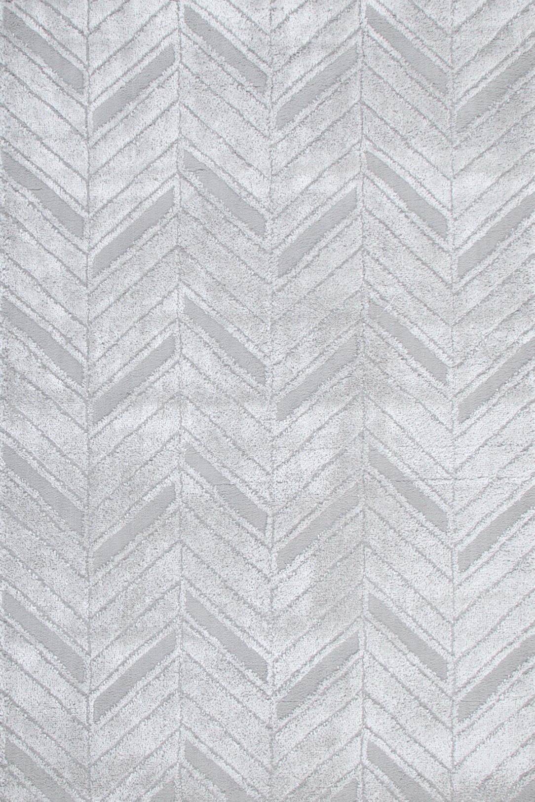 Belmont Chevron Silver Shaggy Rug