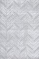 Belmont Chevron Silver Shaggy Rug