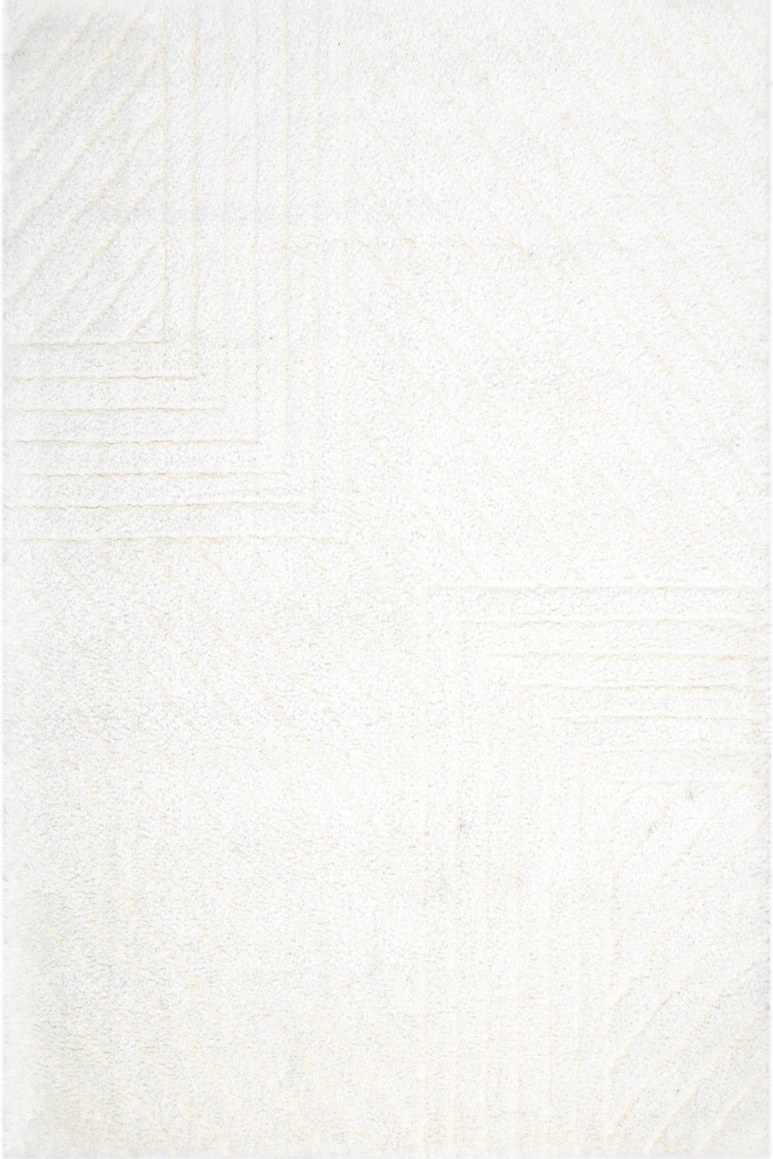 Belmont Geometric Cream Shaggy Rug