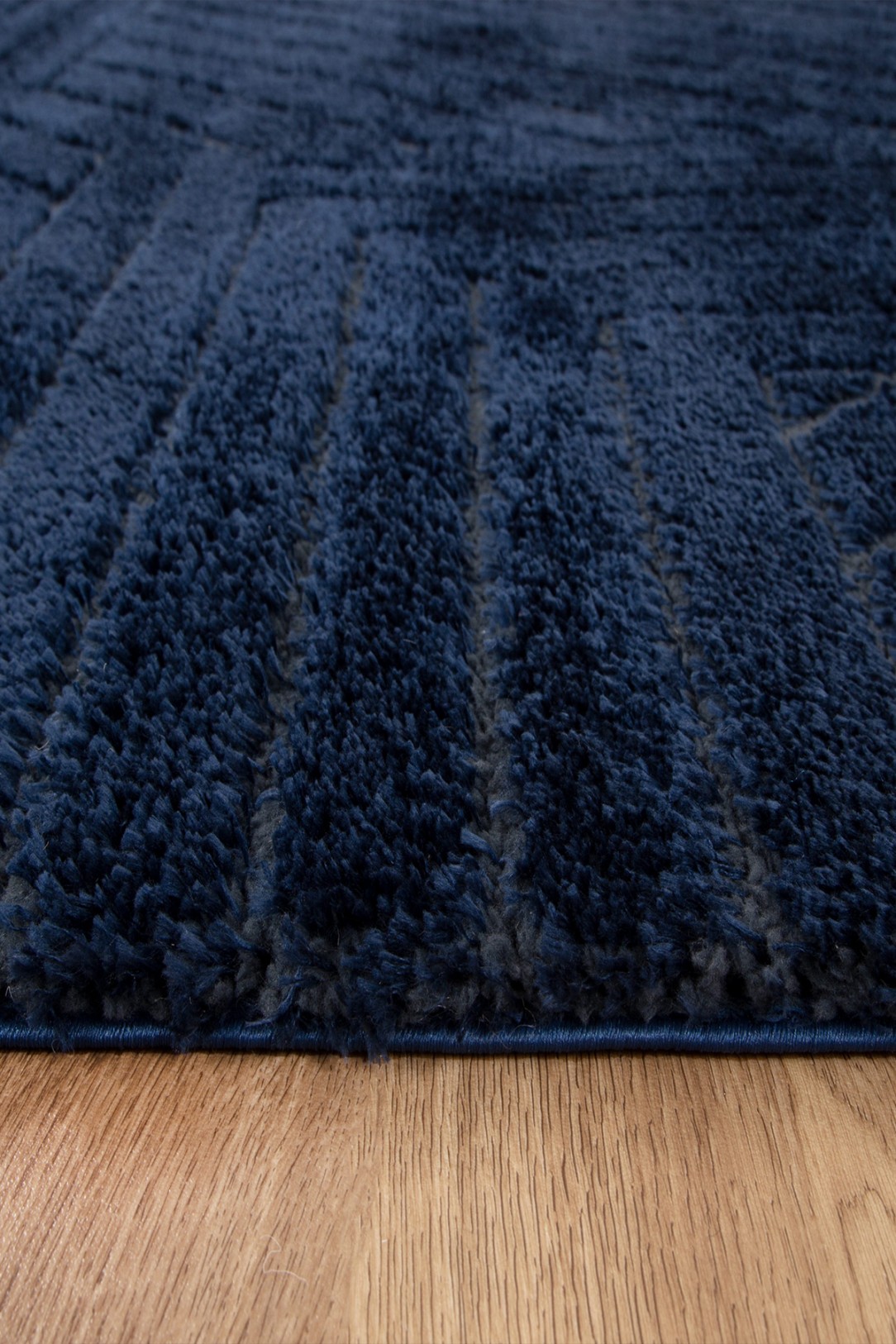 Belmont Geometric Navy Shaggy Rug