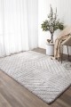 Belmont Geometric Silver Shaggy Rug