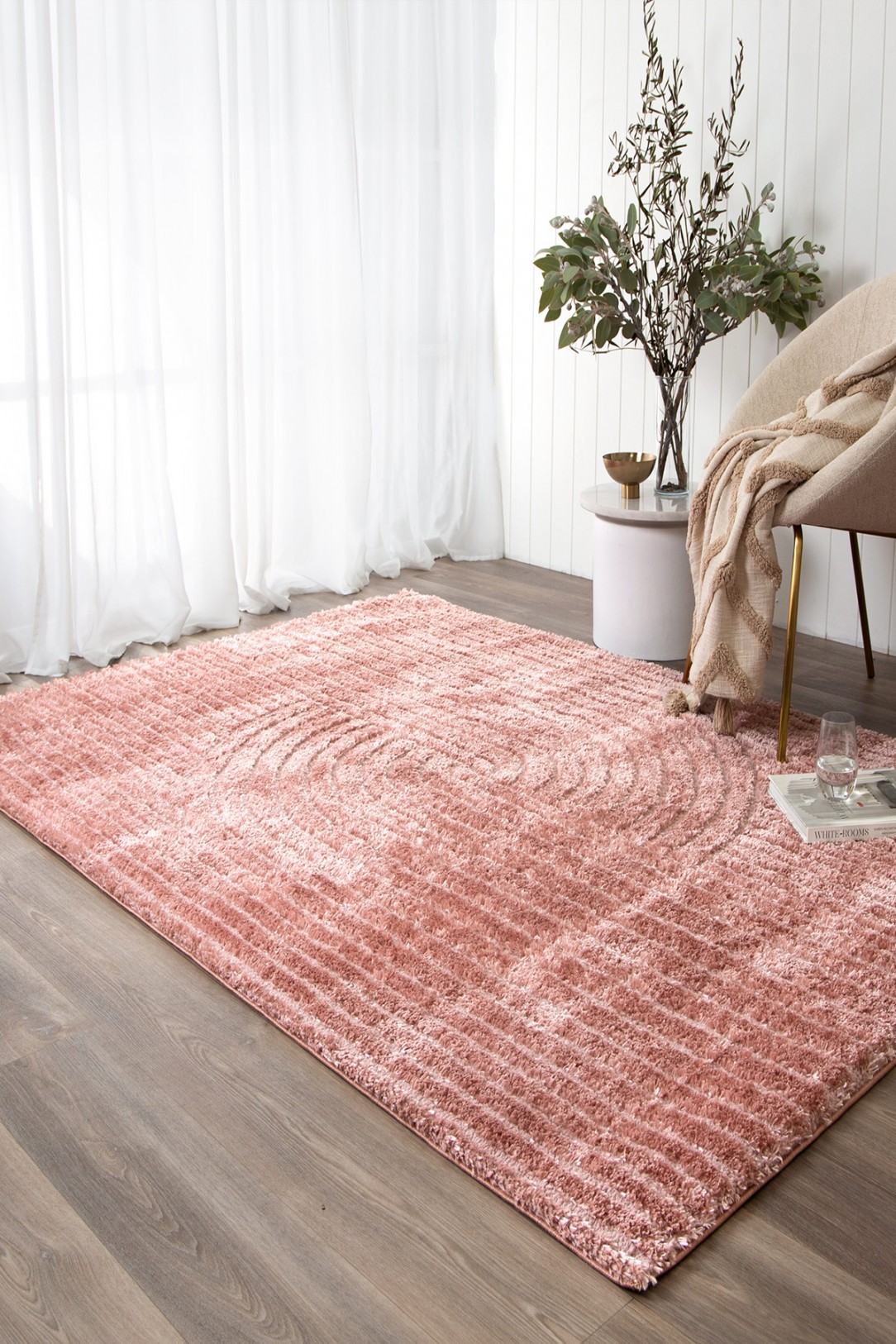 Belmont Nest Blush Shaggy Rug