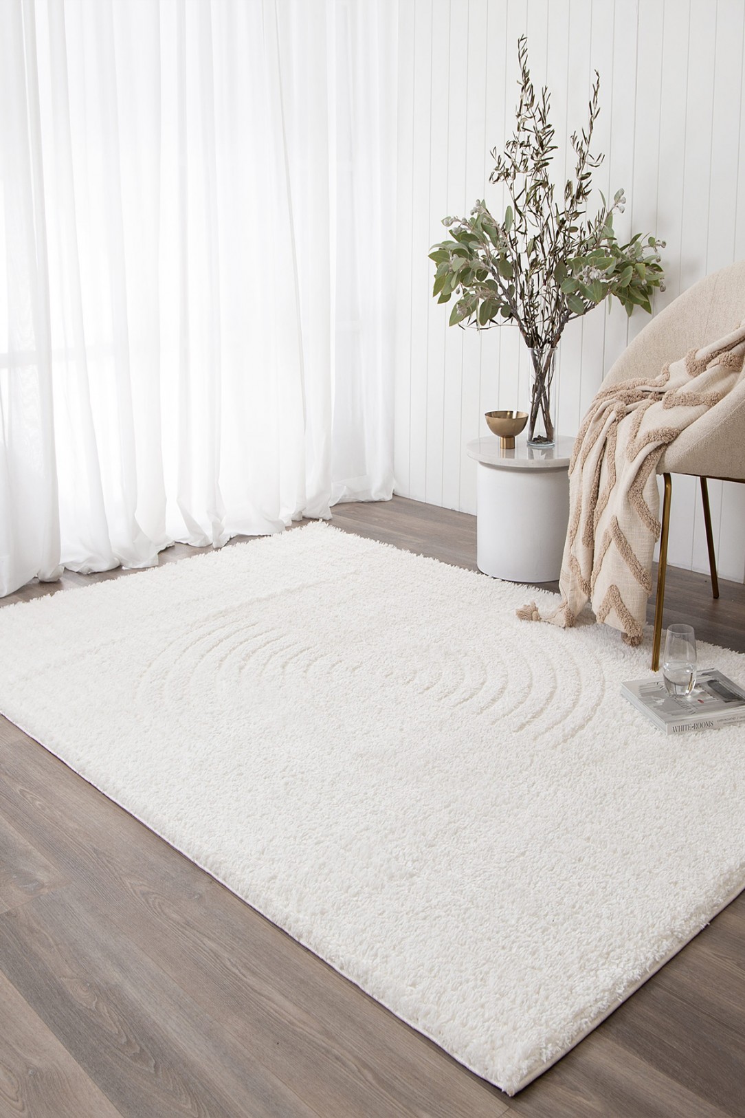 Belmont Nest Cream Shaggy Rug