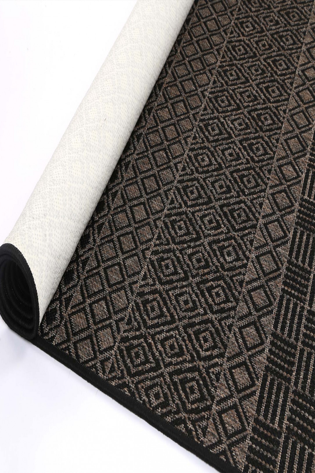 Sisalo Grey Flat Weave Black Rug