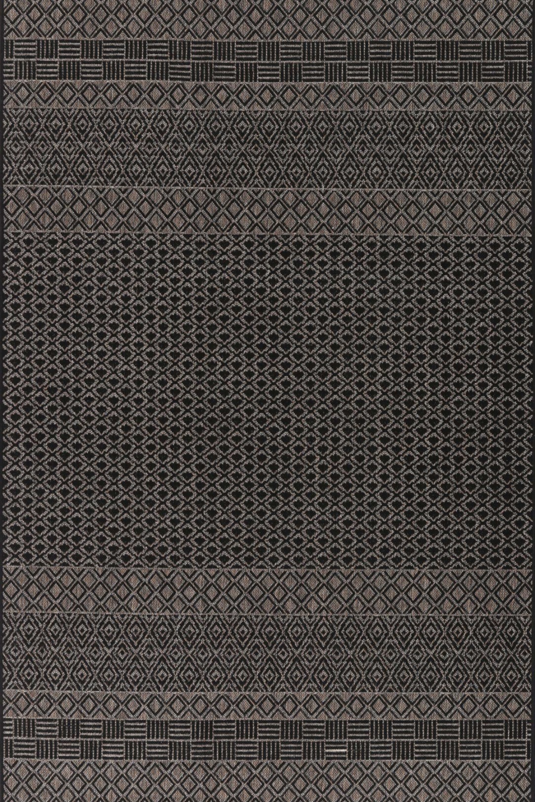 Sisalo Grey Flat Weave Black Rug