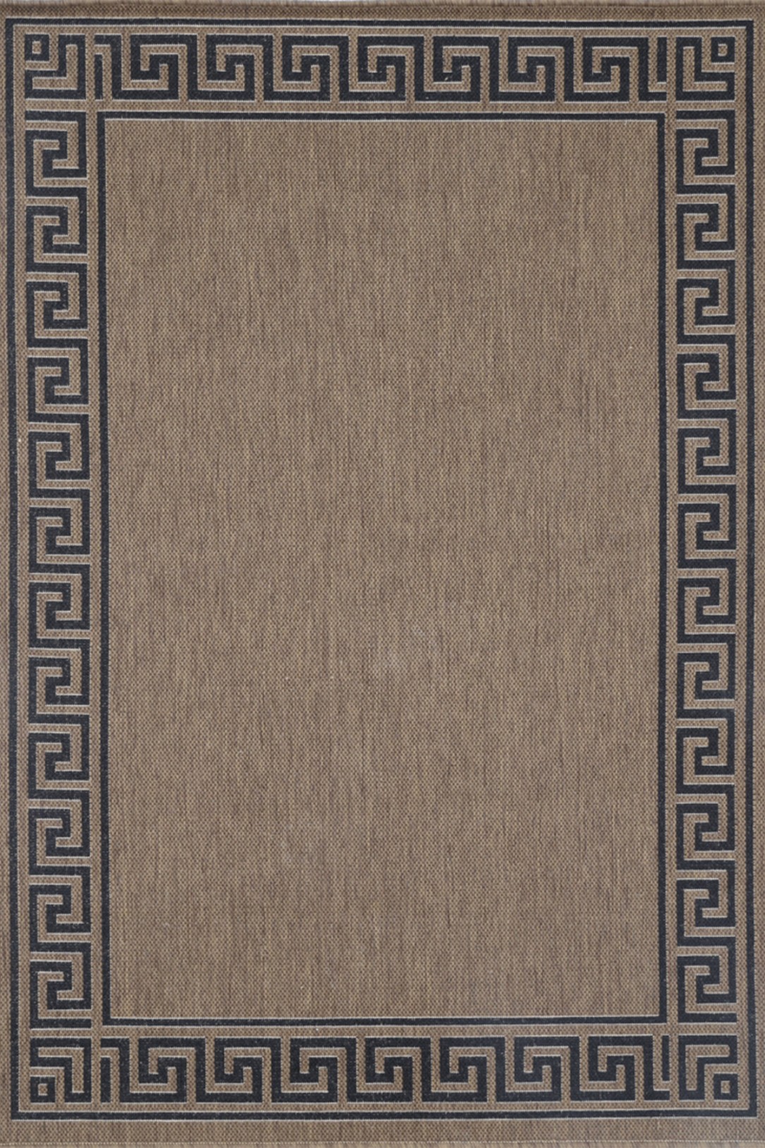 Sisalo Brown Beige Bordered Patterned Rug