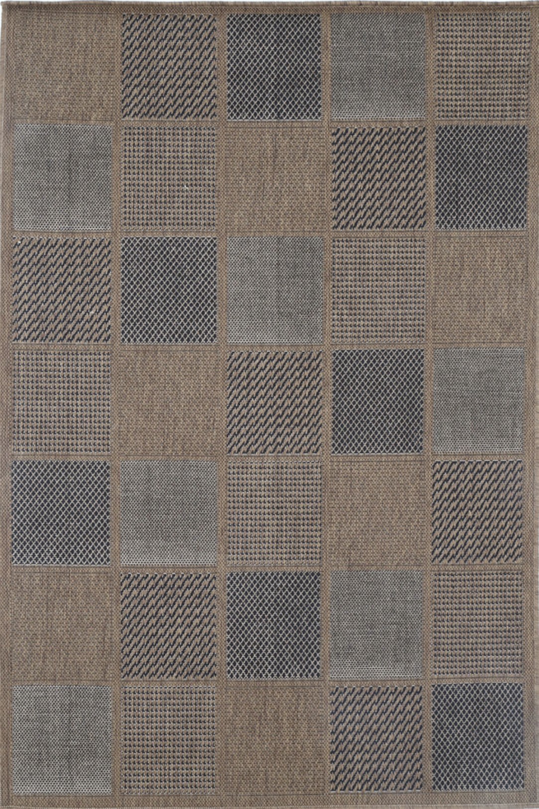 Sisalo Brown Square Shape Patterned Ikat Rug